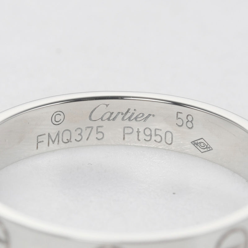 [Cartier] Cartier Mini Love Boda No. 17.5 Anillo / anillo 4.52G PT950 Platino Mini Amor Boda Ladies A+Rango