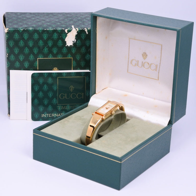Women's Gold Gucci Silver Bezel Gold Dial Bracelet Watch - Etsy
