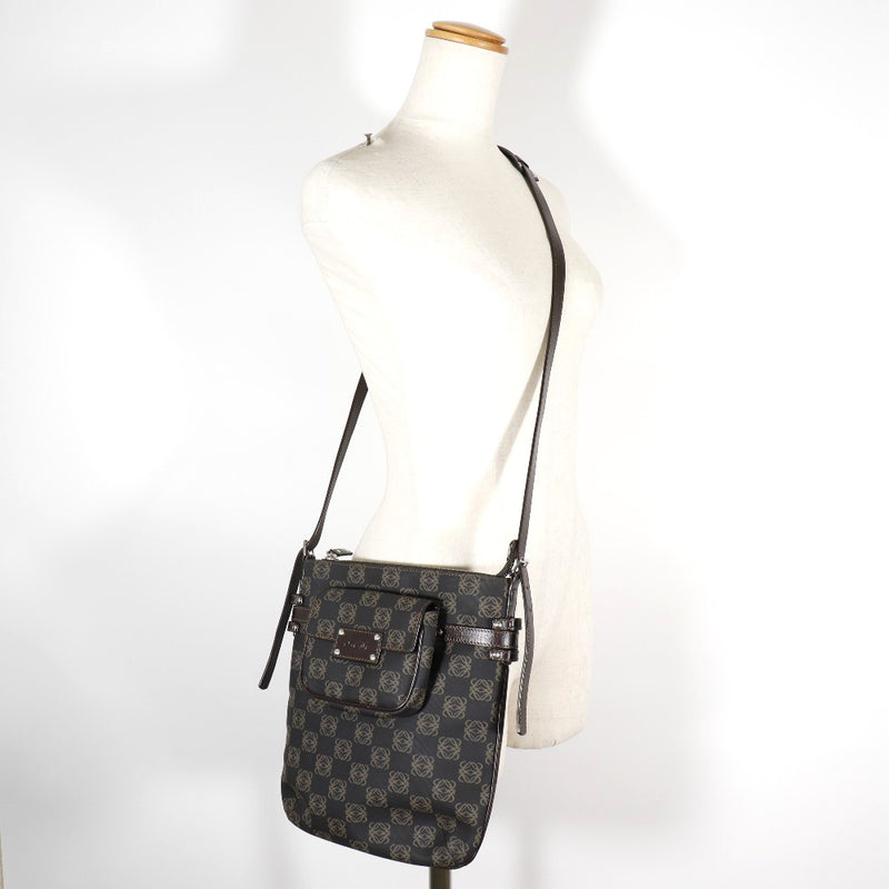 [LOEWE] Loeba Anagram Shoulder Bag PVC x Leather Tea Slow Fastener ANAGRAM Ladies A Rank
