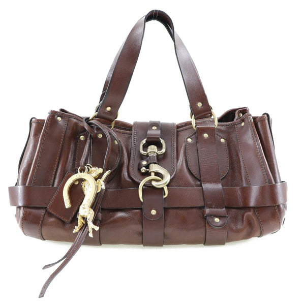 Chloe] Chloe Kerala Horse Charm Leather Brown Women's Handbag ...