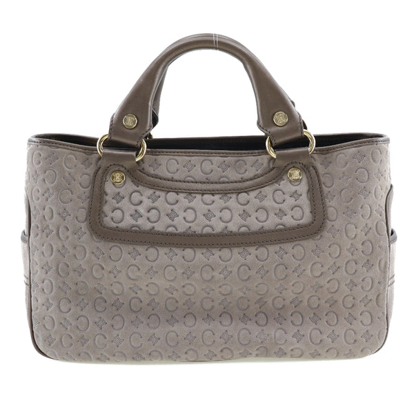 [CELINE] Celine Bigggy Bag Handbag C Macadam 134023ESU Swede Gray Beige Open BOOGIE BAG Ladies A-Rank