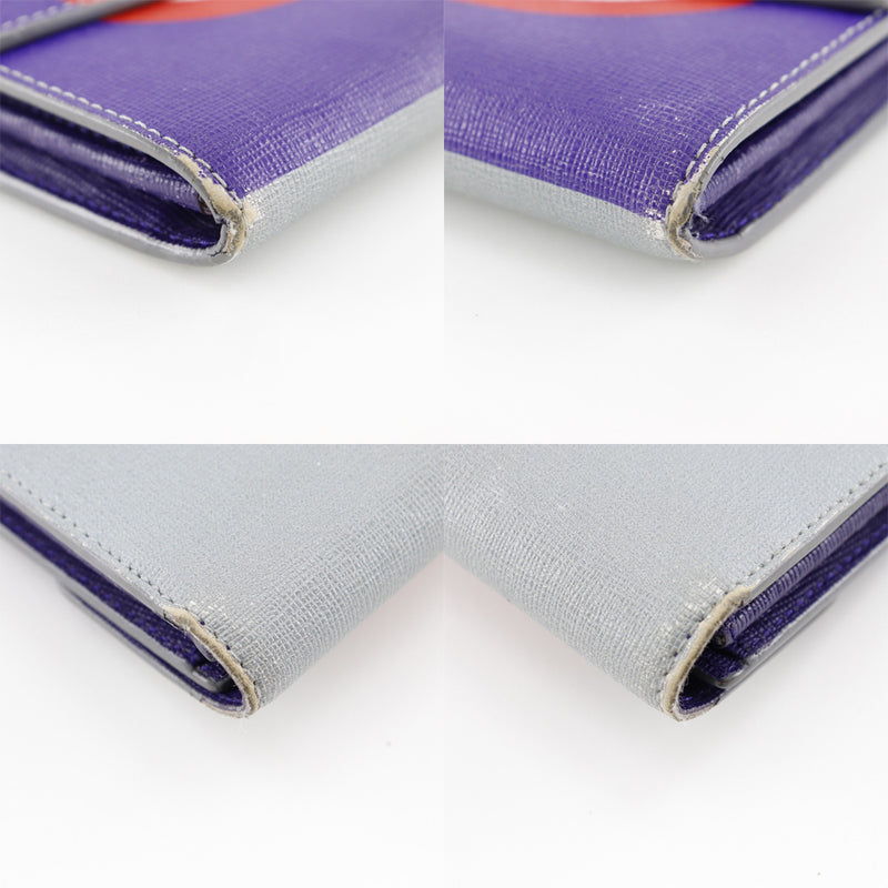 [FENDI] Fendi Monster Bag, 8M0340 88E F0V1V Reza Gray, Purple Ladies, Long Wallet from Fendy Monster Gray/Purple.