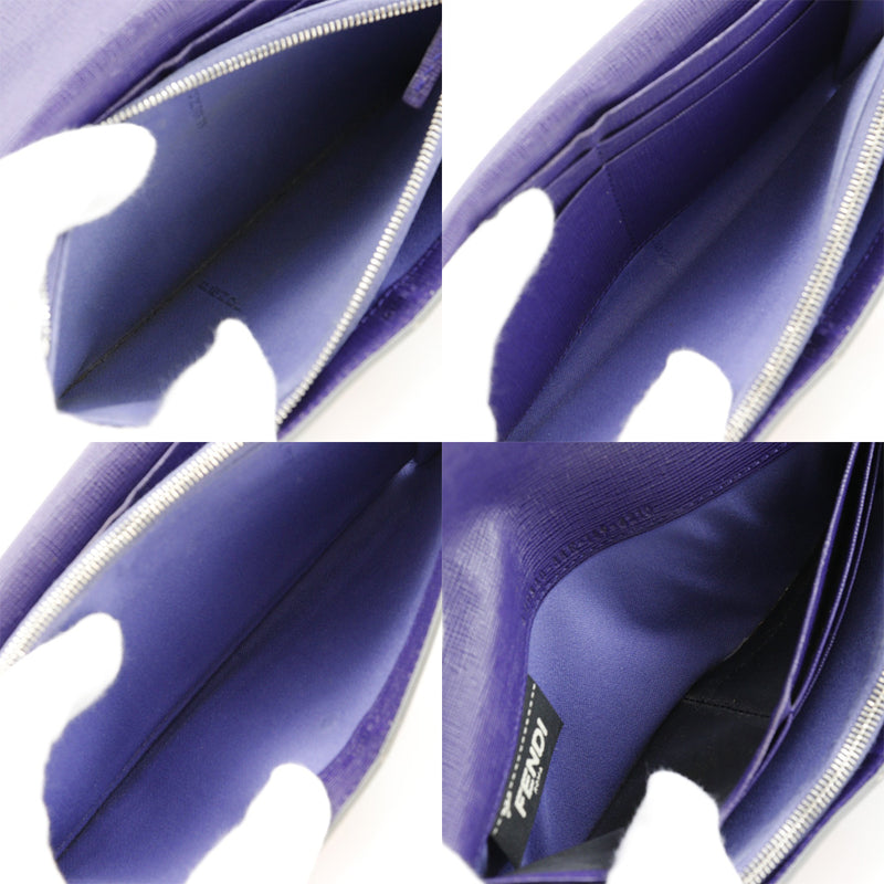 [FENDI]芬迪 Monster Bag Bugs Eye 8M0340 88E F0V1V 皮革灰色/紫色女士长钱包