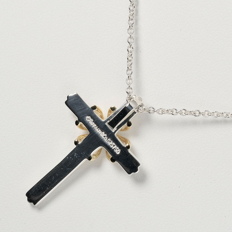 g812 ティファニー　925/750 シグネチャー　クロス　ネックレス　十字架ファッション