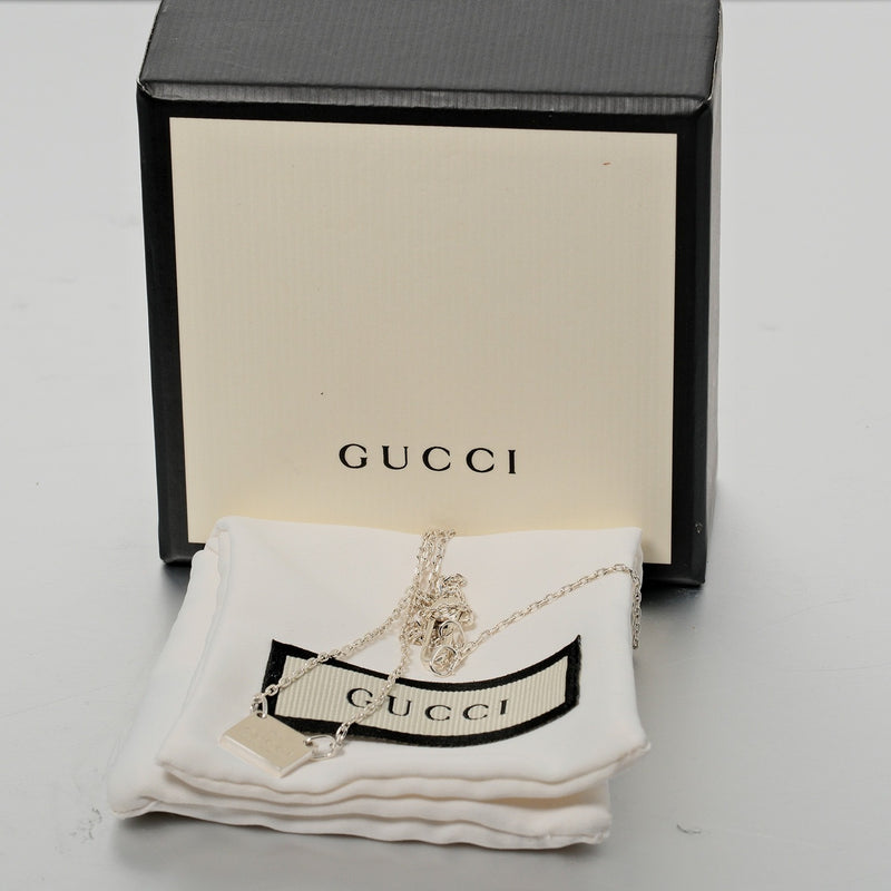 GUCCI】グッチ ロゴプレート ネックレス シルバー925 約5.92g with