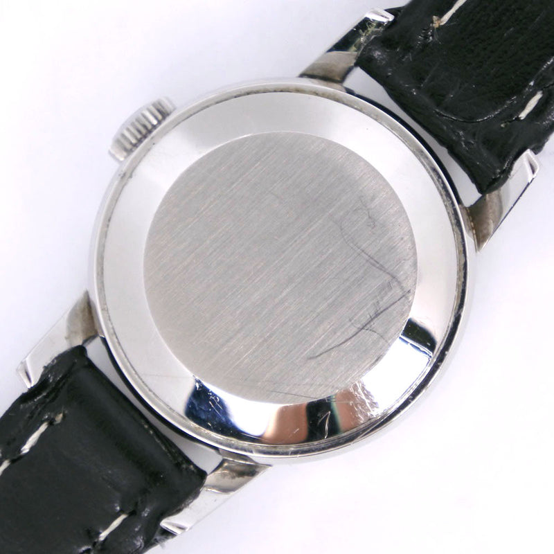 [IWC] Compañía de relojes internacionales 
 Reloj de intercambio antiguo 
 Tortuga de tortuga de corona acero inoxidable x cuero negro sinuoso silting dial de plata antigua instalación b-rank