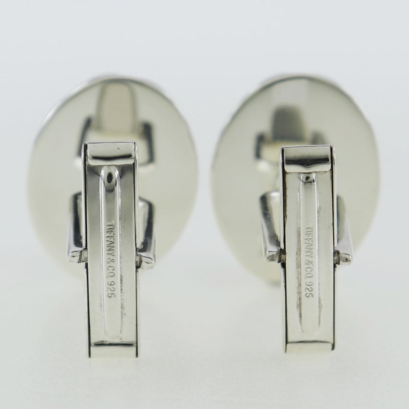 [Tiffany＆Co。] Tiffany Oval Stripe Cuffs Silver 925椭圆形条纹男士A级