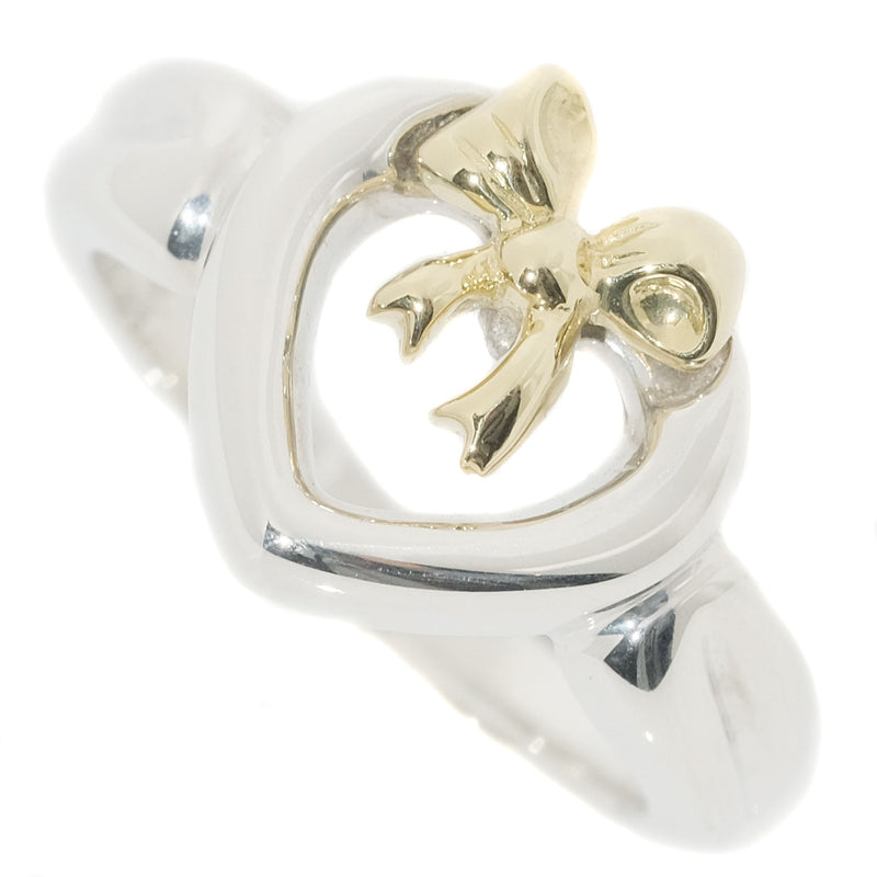 [Tiffany＆co。] Tiffany Heart Riarbon Silver 925 x K18金牌7号女士戒指 /戒指