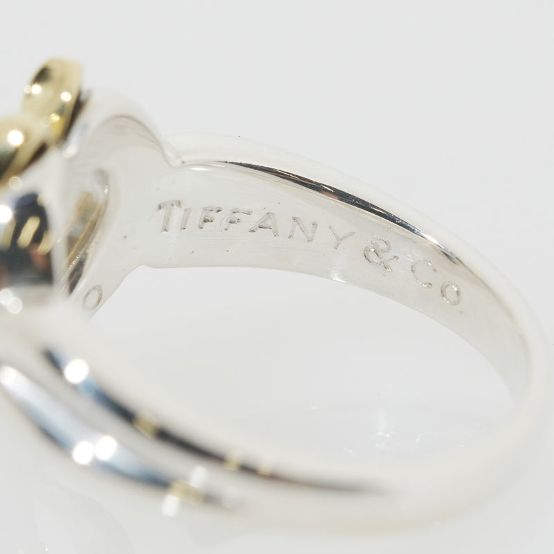 【TIFFANY&Co.】ティファニー
 ハートリボン シルバー925×K18ゴールド 7号 レディース リング・指輪