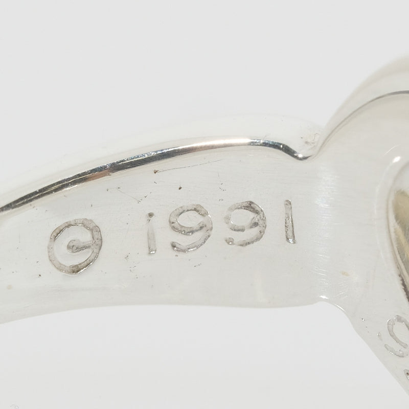 [TIFFANY & CO.] Tiffany Heart Ribbon Silver 925 x K18 Gold No. 7 Ladies Ring / Ring