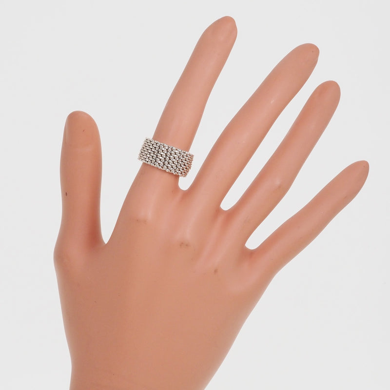 [TIFFANY & CO.] Tiffany Sama Set Mesh Vintage Silver 925 9 Ladies Ring / Ring A Rank