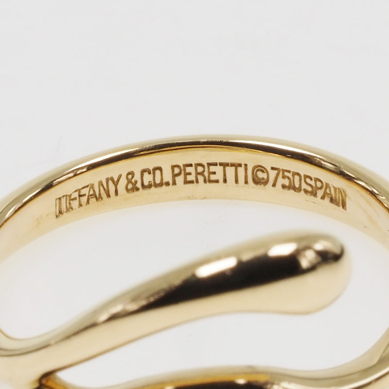 [Tiffany＆Co。] Tiffany Free Form tear Drop Drop K18 Gold No. 10 Ladies Ring / Ring a等级