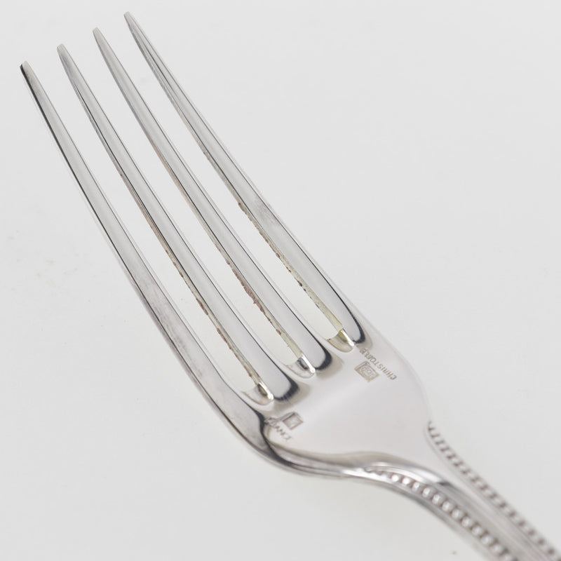 【Christofle】クリストフル
 パール テーブルフォーク 20cm カトラリー
 6本セット シルバー製(シルバーコーティング) シルバー Pearl table fork 7.9" _