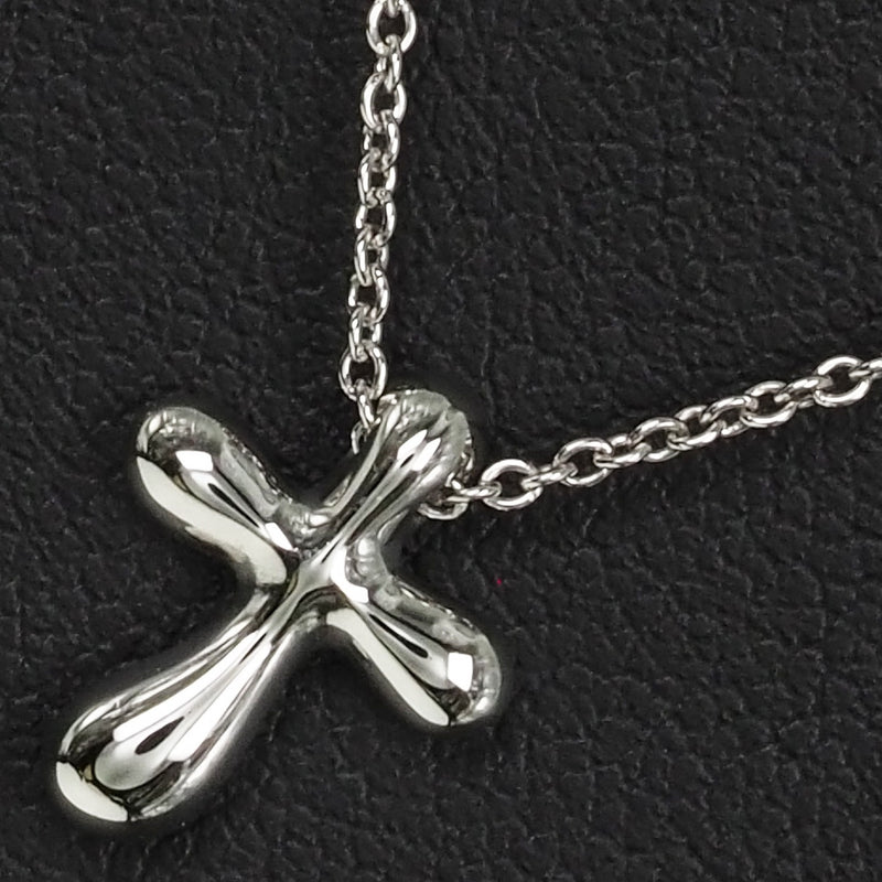 [Tiffany＆Co。] Tiffany小十字架Elsa Peletti Pt950白金女士项链