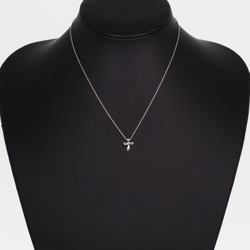 [TIFFANY & CO.] Tiffany Small Cross Elsa Peletti PT950 Platinum Ladies Necklace A Rank