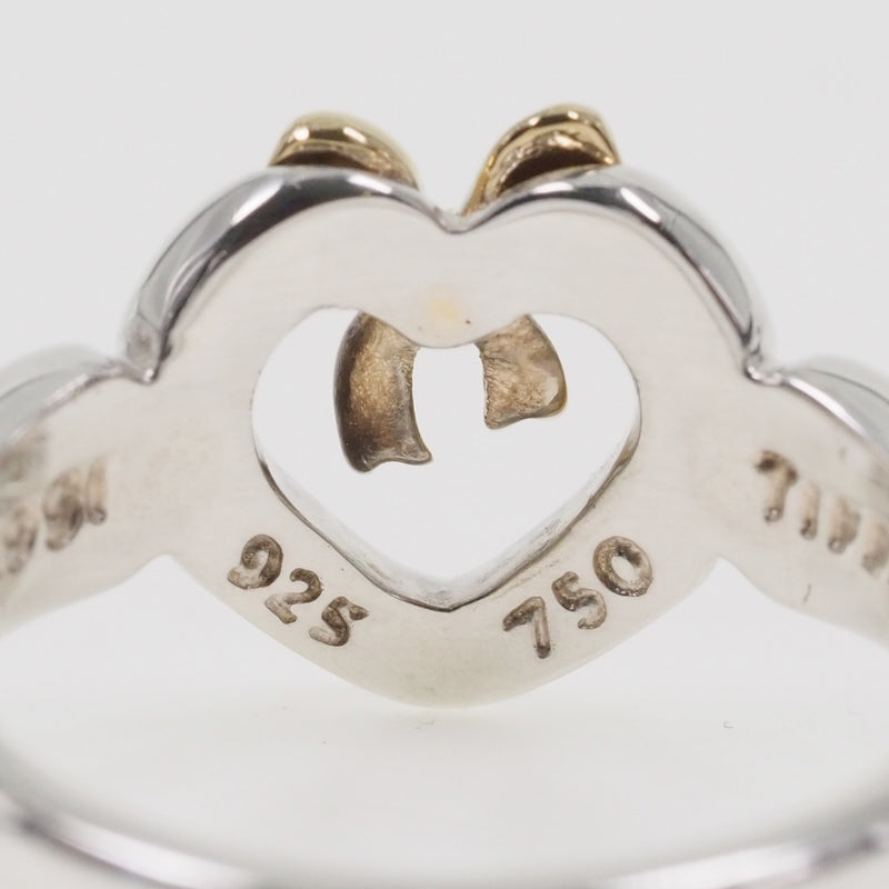 【TIFFANY&Co.】ティファニー
 ハートリボン シルバー925×K18ゴールド 10号 レディース リング・指輪