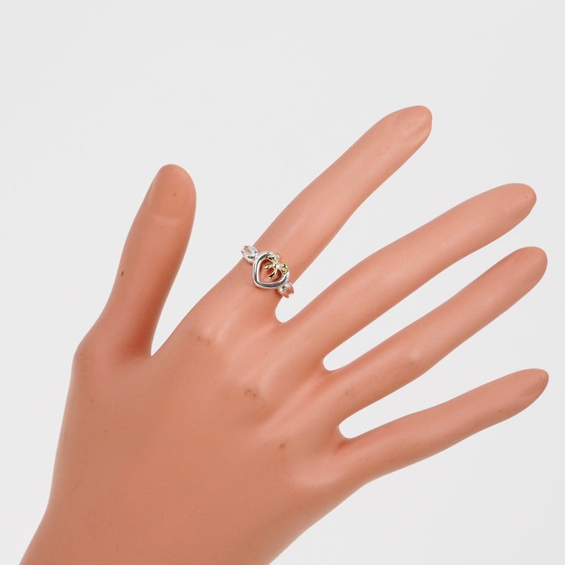 [Tiffany & Co.] Tiffany Heart Ribbon Silver 925 × K18 금 No. 10 숙녀 링 / 링