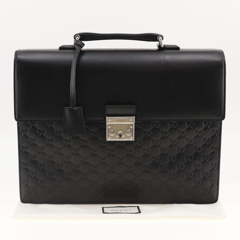 [GUCCI] Gucci Business Bag 450963 Shima Leather Black Handscape A4 Pachinko Men A-Rank