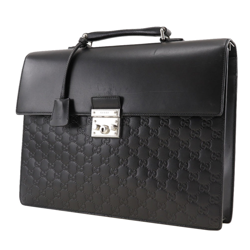 [GUCCI] Gucci Business Bag 450963 Shima Leather Black Handscape A4 Pachinko Men A-Rank