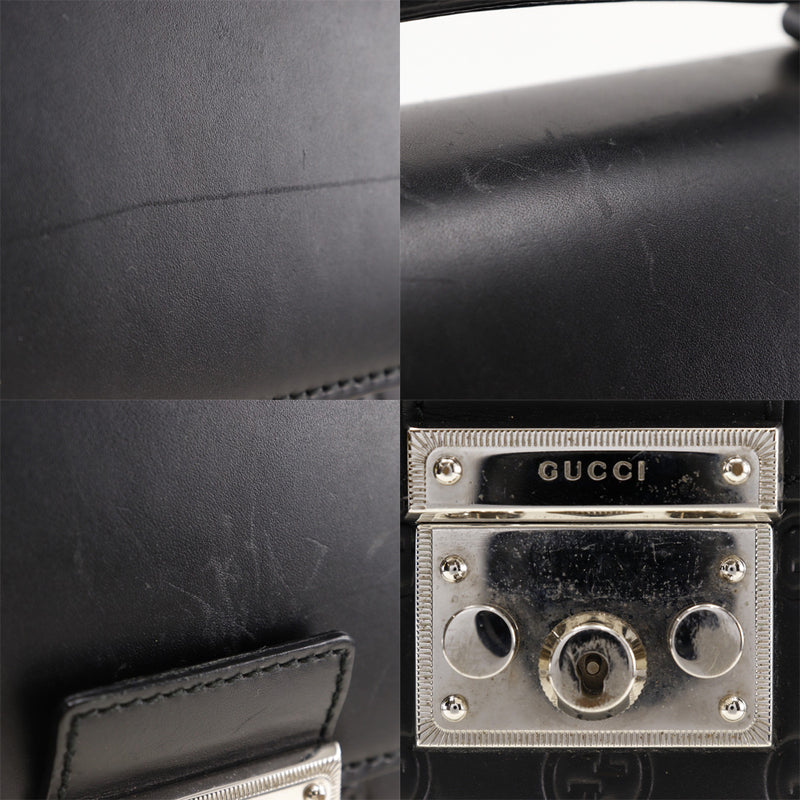 [Gucci] Gucci商务袋450963 Shima Leather Black Handscape A4 Pachinko Men A-Rank