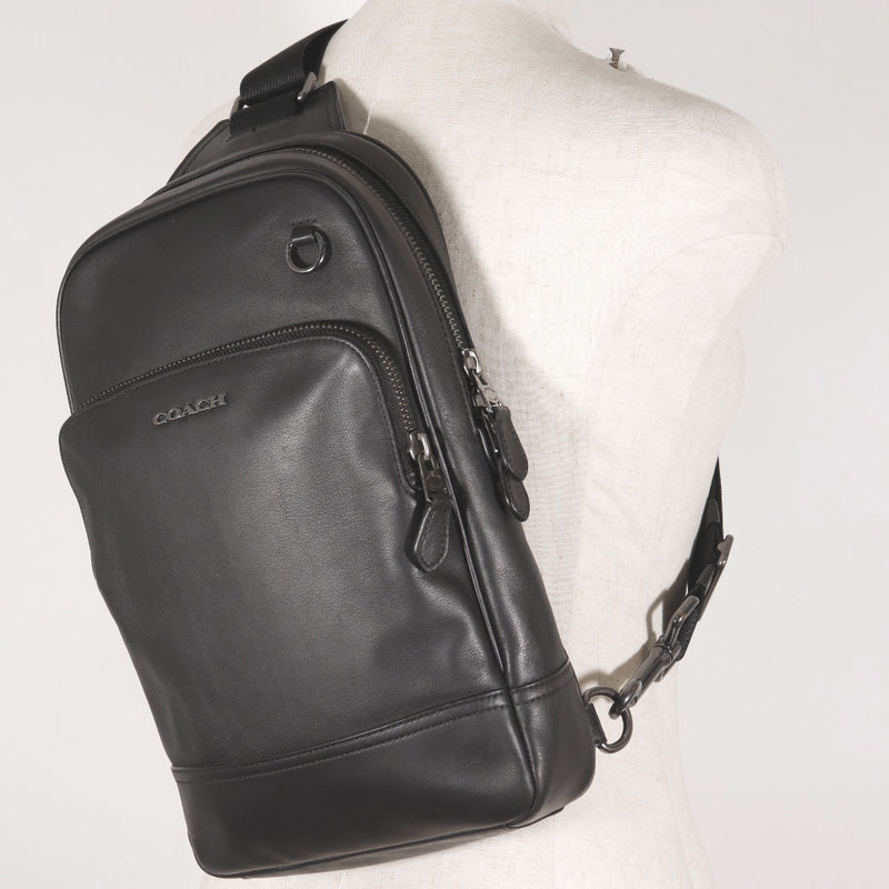 [COACH] Coach Graham Body Bag Sling Pack C2931 Calf Black Fastener GRAHAM Unisex