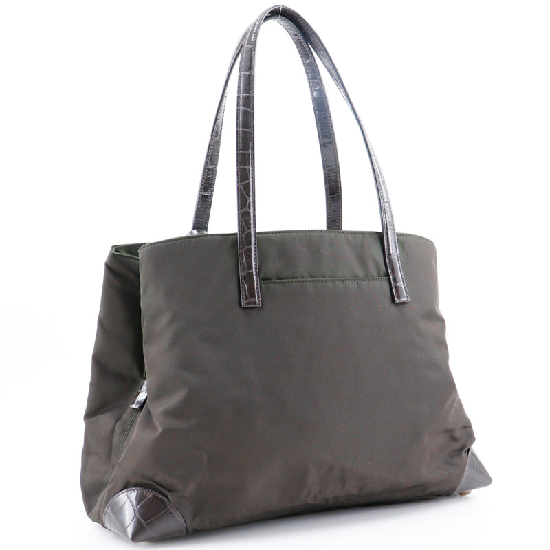 [PRADA] Prada 
 Logo plate tote bag 
 BR2684 Nylon Brown Shoulder A5 Fastener with Logo Ladies