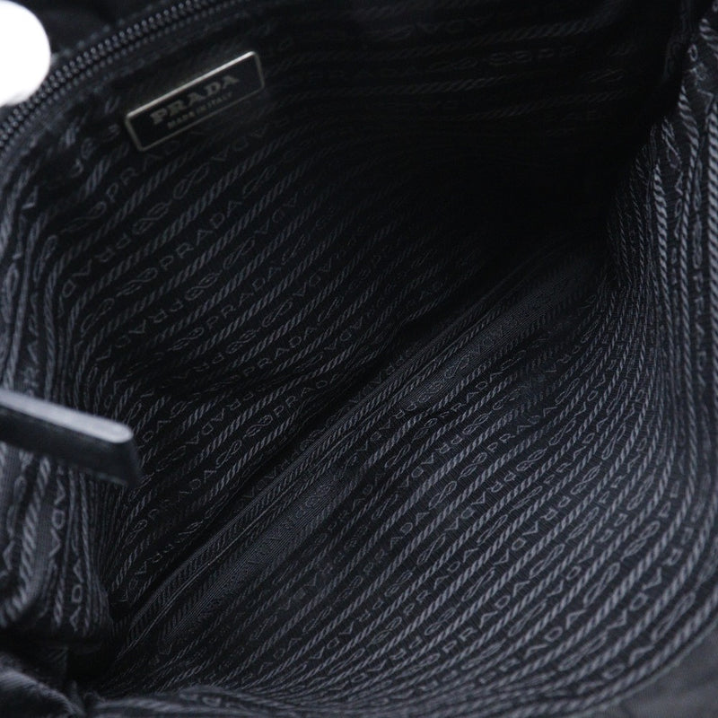 [PRADA] Prada Messenger Bag Shoulder Bag Logo Plate Nylon Black Diagonal Shoulder A4 Flap Messenger Bag Unisex