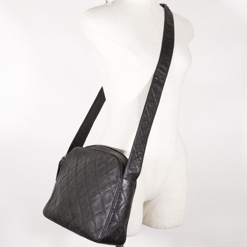 ♥美品✨♥CHANEL 黒マトラッセ ショルダーバッグ CHANEL】シャネル マトラッセ ショルダーバッグ ロゴ キャビアスキン