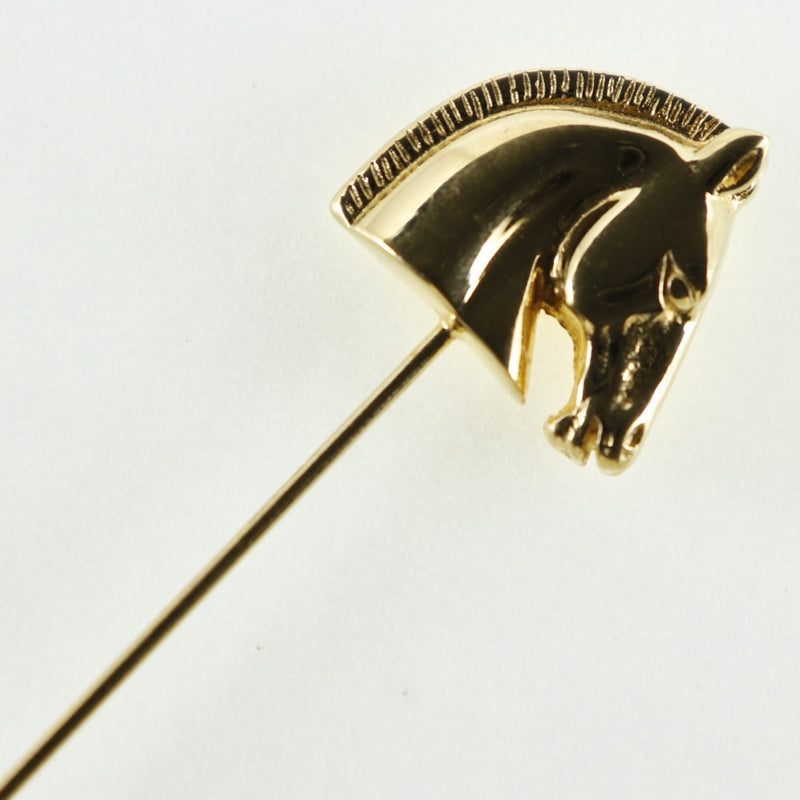 [HERMES] Hermes 
 Schwar Horse Broach 
 Pin blow gold plating CHEVAL HORSE Unisex A-Rank