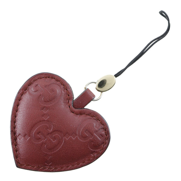 [GUCCI] Gucci Heart Key Holder Strap Shima Leather Red HEART Ladies