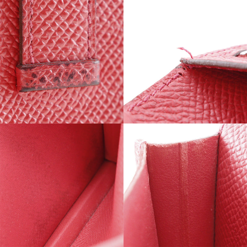 [Hermes] Hermes Beansfre Long Wallet Vo Epson Red □ r -graved belt beansufla ladies