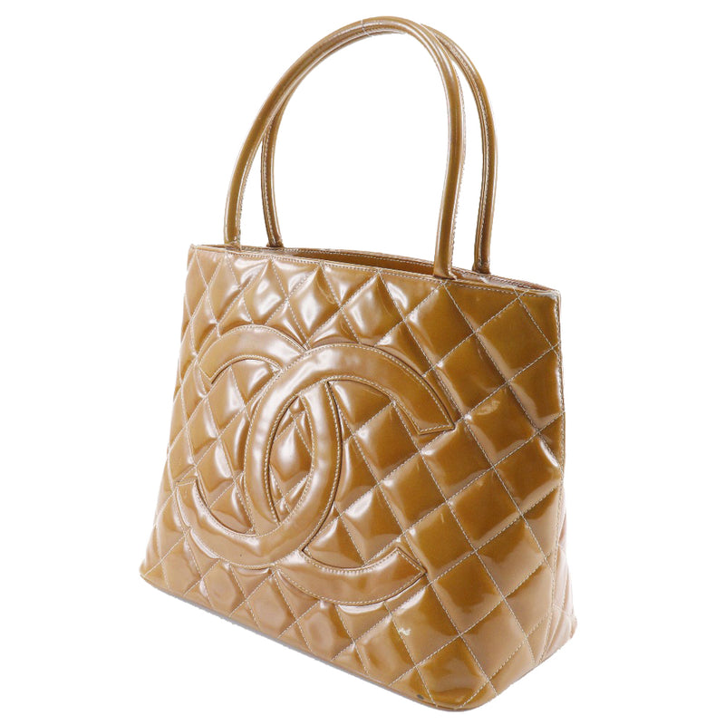[CHANEL] Chanel 
 Reprint tote tote bag 
 Coco Mark A01804 Enamel Brown Shoulder Handscope A5 Fastener Medallion Ladies