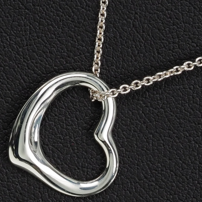 [Tiffany & Co.] Tiffany Open Heart Elsa Peletti Silver 925 Ladies Necklace A-Rank