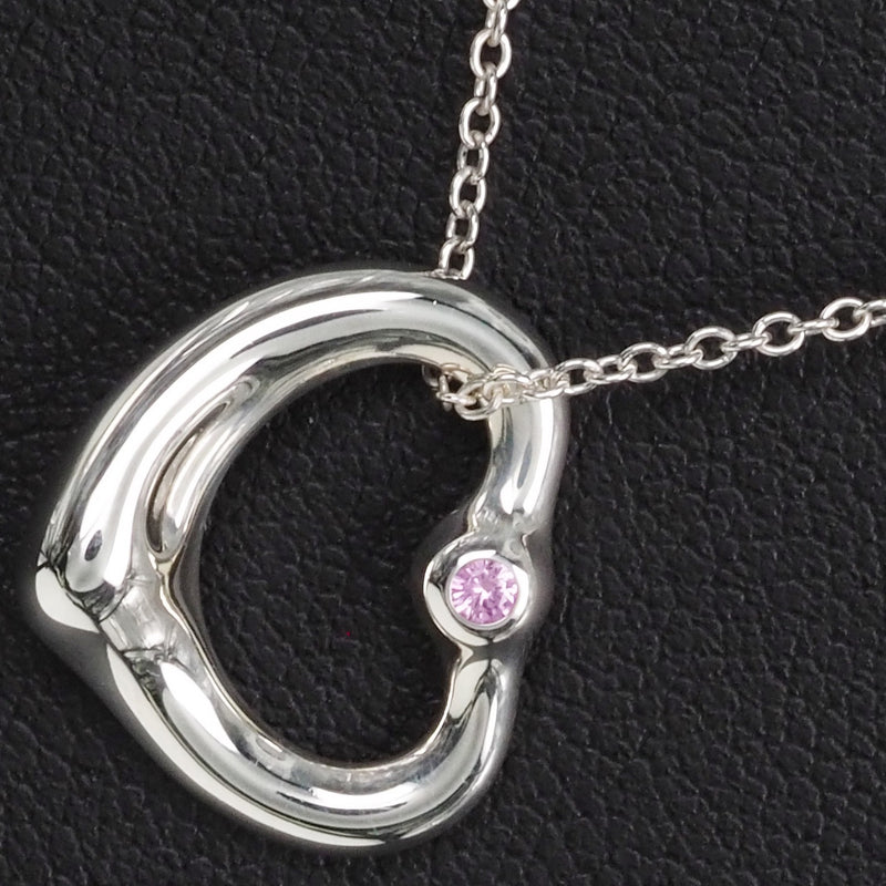 [Tiffany＆Co。] Tiffany开放心银925 x粉红色的蓝宝石女士项链