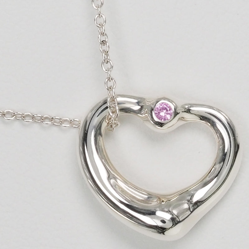 [TIFFANY & CO.] Tiffany Open Heart Silver 925 x Pink Sapphire Ladies Necklace A Rank