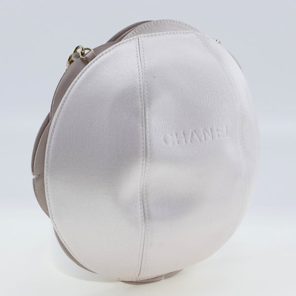 [Chanel] Chanel 
 Bolso de bolso de cadena 
 Camellia Vintage Satin X de cuero Rosa Botón Snap Button Cadena Bolso de la cadena Damas A-Rank