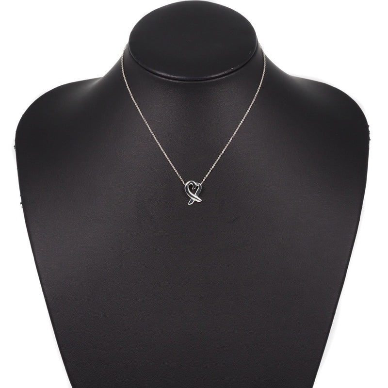 [TIFFANY & CO.] Tiffany Rubbing Heart Choin Tag Silver 925 Ladies Necklace