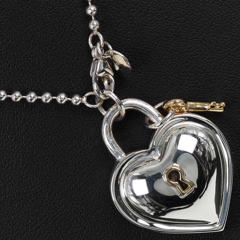 [Tiffany＆Co。] Tiffany Heart Rock Vintage Vintage Silver 925×K18 Gold Ladies项链