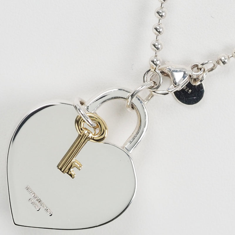 [Tiffany & Co.] Tiffany Heart Rock Vintage Silver 925 × K18 금 레이디 목걸이 A 등