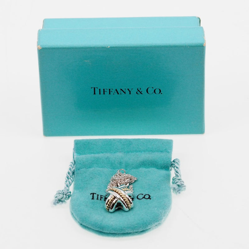 [TIFFANY & CO.] Tiffany Signature Vintage Silver 925 × K18 Gold Ladies Necklace A-Rank