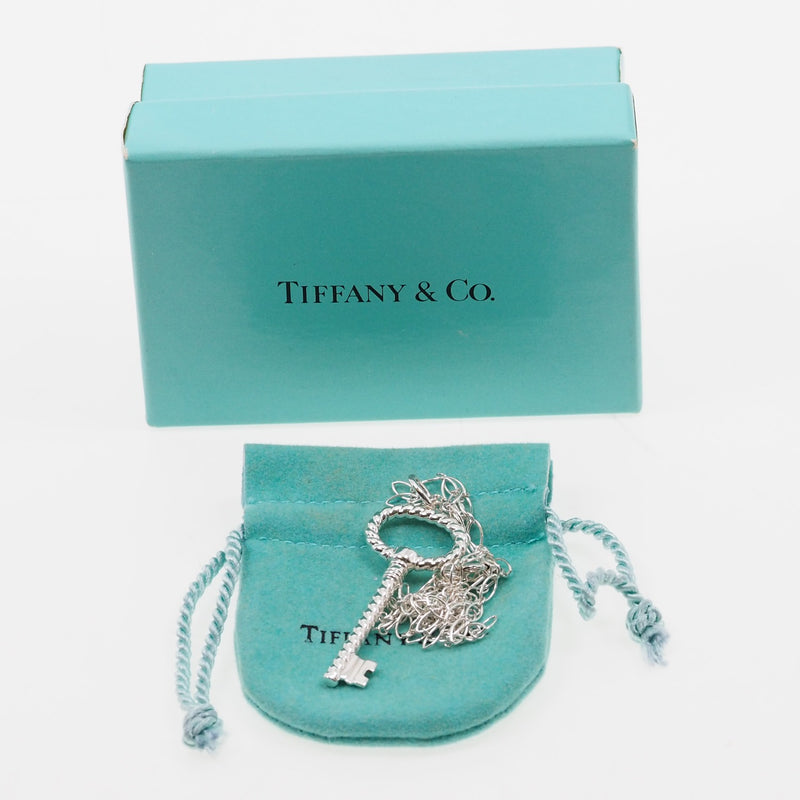 [TIFFANY & CO.] Tiffany Oval Key Silver 925 Ladies Necklace A Rank