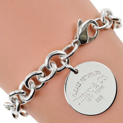 [Tiffany & Co.] Tiffany Round Tag Return Tou Silver 925 Ladies Bracelet A Rank