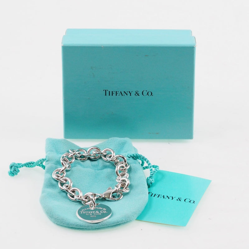 [Tiffany＆Co。] Tiffany Round Tag返回TOU Silver 925女士手镯A等级