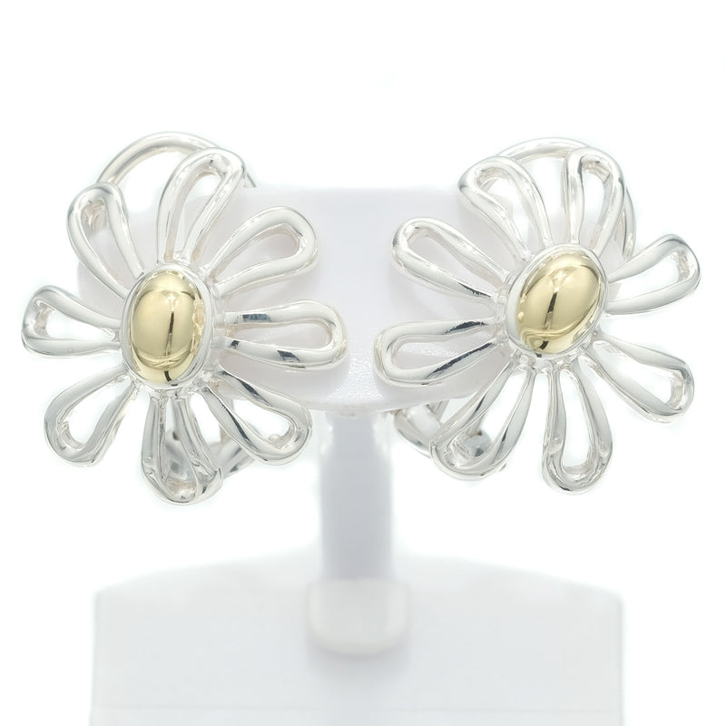 [TIFFANY & CO.] Tiffany Daisy Flower Silver 925 × K18 Gold Ladies Earrings A Rank