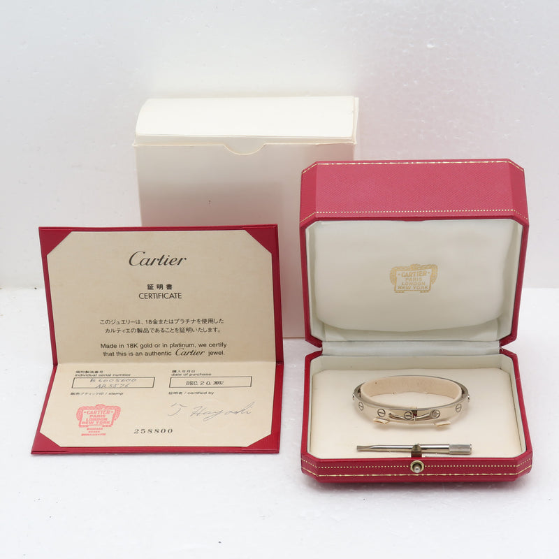 [Cartier] Cartier Love呼吸B6005600旧K18白金手镯A+等级