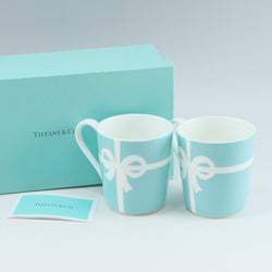 【TIFFANY&Co.】ティファニー
 ブルーボックス マグカップ×2 ポーセリン _ 食器
Sランク