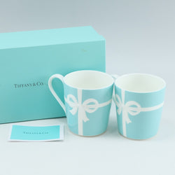 【TIFFANY&Co.】ティファニー
 ブルーボックス マグカップ×2 ポーセリン _ 食器
Sランク