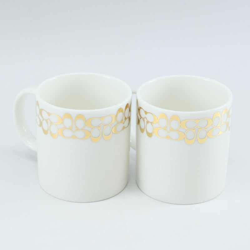 [COACH] Coach signature mug x 2 porcelain_ tableware S rank