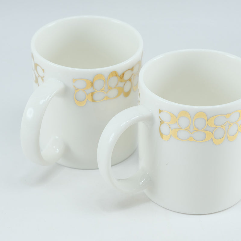 [COACH] Coach signature mug x 2 porcelain_ tableware S rank