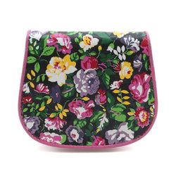 [KENZO] Kenzo Flower Pattern Cowhide Pink Ladies Bi-Fold Wallet A-Rank